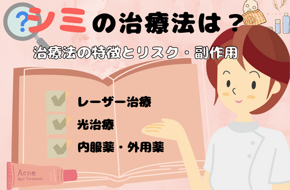 シミの治療法は？治療法の特徴とリスク・副作用について